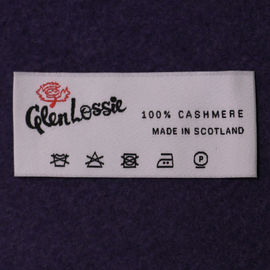 End Fold Damask Woven Sewing Labels Size Tags White Background With Black Text