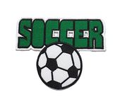 Customized Soccer Iron On Embroidered Patches Colorful For Bags / Caps