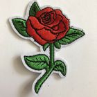 Rose Flower Butterfly Custom Woven Badges Patches for Garment Clothing