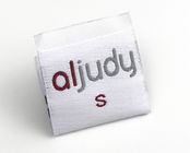 Private Brand Name Logo Neck Damask Endfold Woven Fabric Labels for Custom T - shirt